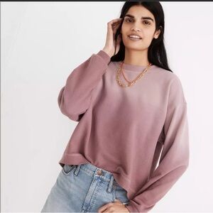 MADEWELL TOP | Madewell Dip-Dye ombré Cotton Sweatshirt Dusty Rose Color size XL
